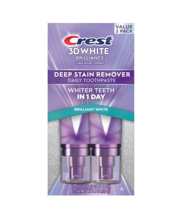 Crest 3DWhite Brilliance Deep Stain Remover Brilliant White Toothpaste - 3.1oz/2pk - Buy Online on GoSupps.com