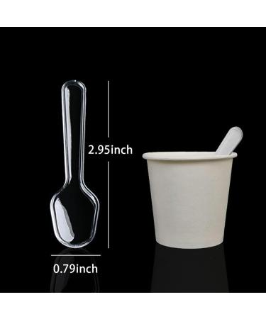100 Pcs 2.95 Inch Disposable Clear Plastic Mini Spoons Tasting Spoons Small Dessert Spoons Ice Cream Spoons for for Crafts Tasting Sampling and Parties - Buy Online on GoSupps.com