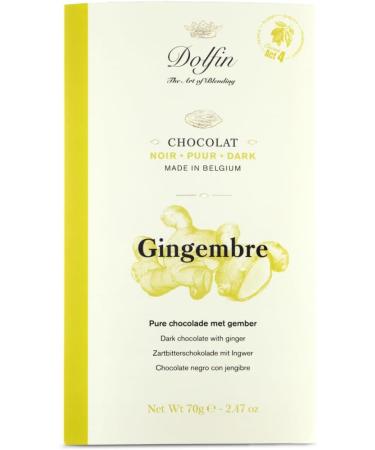  Dolfin Dolfin | Dark Chocolate 60% and Ginger | 60% Cocoa & Fresh Ginger Bar - 1 x 70 Gr - Buy Online on GoSupps.com