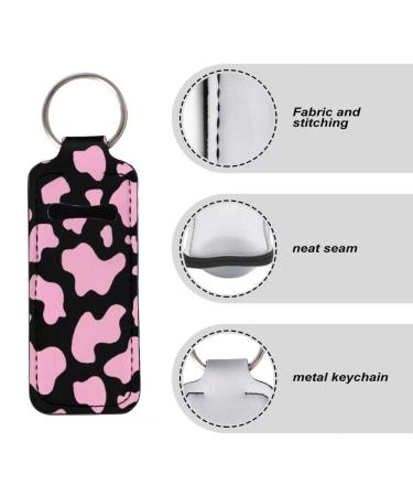 FKELYI Black Leopard Print Chapstick Holder Keychain - Portable Lip Balm Sleeve Pouch for Travel - Buy Online on GoSupps.com
