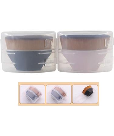 2PCS Foundation Makeup Brush Flat Top Kabuki Face Blush Liquid Powder Foundation Brush Portable Cosmetic Brush for Blending Liquid Cream or Flawless Powder Cosmetics with Bonus Protective Case - Buy Online on GoSupps.com