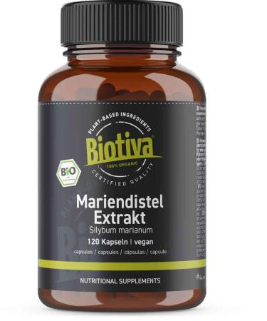 Organic Milk Thistle Extract - 80% Silymarin Highly Dosed - 120 Capsules for 500mg - Biotiva