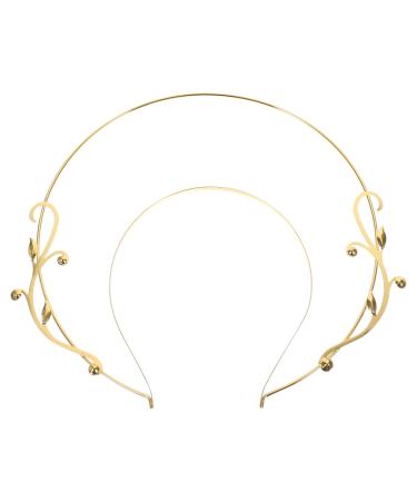 FRCOLOR Halo Crown Headband Golden Halo Crown Goddess Tiaras Headband Bridal Wedding Headpiece for Women Golden 2