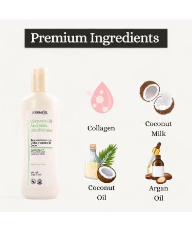 Coconut Oil & Milk Conditioner - Natural Hair Treatment for Damaged & Dry Hair | 16.9 FL Oz - Buy Online on GoSupps.com
