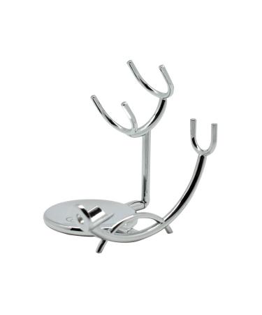 Anti Slip Chrome Metal Razor and Shaving Brush Stand Holder