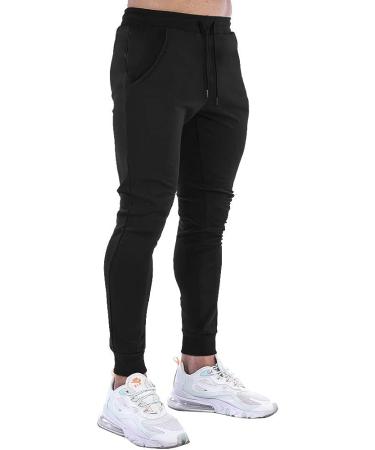 Wangdo Men's Slim Joggers - Black Medium | Gym Workout Sweatpants for Running and Training - Buy Online on GoSupps.com