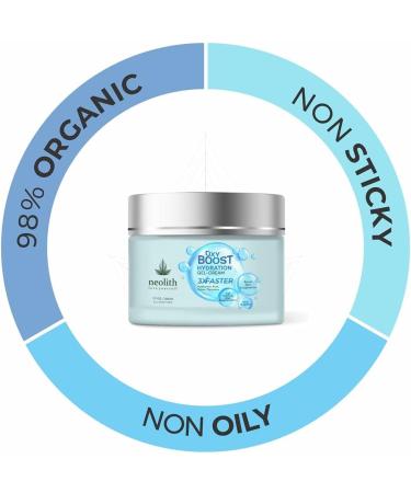 Neolith Oxy Boost Hyaluronic acid Hydration Gel Cream 98% Organic | Hydrating water gel based moisturizer for face | Cell Healing Cell regeneration Boost skin Oxygenation | 50 ML - Buy Online on GoSupps.com