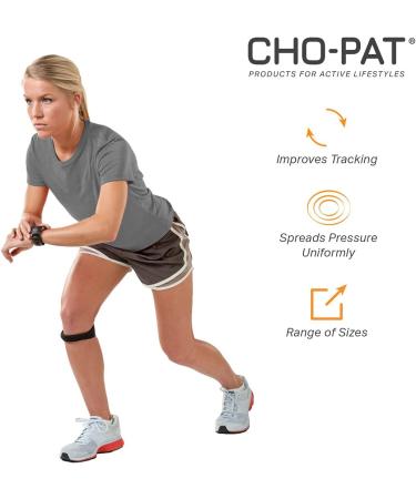 Cho-Pat Original Knee Strap - Patella Support for Runner's Knee, Jumper's Knee, Osgood-Schlatter's, and Chondromalacia - Black, Medium - Buy Online on GoSupps.com