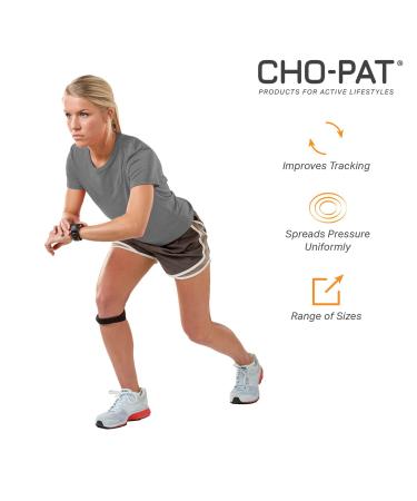 Cho-Pat Original Knee Strap - Patella Support for Runner's Knee, Jumper's Knee, Osgood Schlatter's - Black, Medium (1 Pair) - Buy Online on GoSupps.com