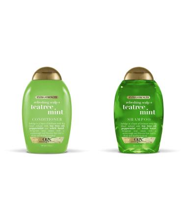 OGX Extra Strength Refreshing Scalp + Teatree Mint Conditioner with Tea Tr Extra Strength Refreshing Scalp + Teatree Mint Shampoo Invigorating Scalp Shampoo with Tea Tree