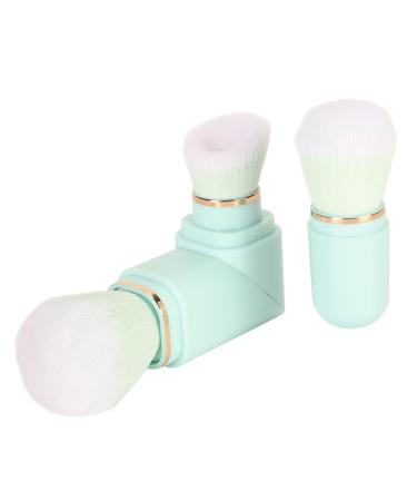360 Degree Rotating Handle Portable Blue Makeup Brush Set with Double Head Retractable Brush Soft Synthetic Bristles Thicken Die Casting for Precise Application