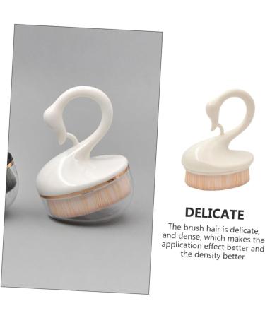 Housoutil 1pc Makeup Brush Cosmetic Applicator Supple Foundation Brush Portable Powder Brush Swan Foundation Brush Loose Liquid Travel Artificial Fiber Seamless White Face Brush - Buy Online on GoSupps.com