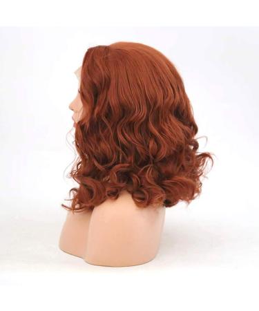 MARBER Red Curly Lace Wig | Short Wavy Lace Front Synthetic Wig for Women - Copper Red 14 Inch - Buy Online on GoSupps.com