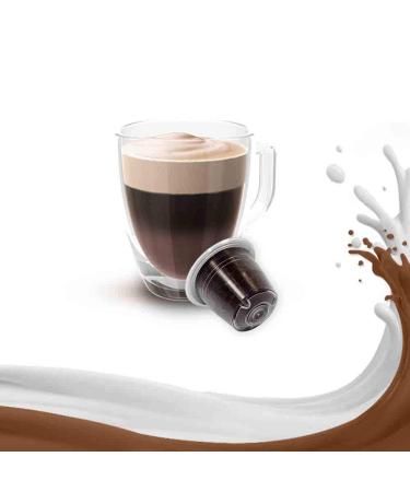 50 KICKKICK Mocaccino Capsules Compatible with Nespresso MADE IN ITALY Coffee, Milk and Chocolate Flavored Drink Pods for Nespresso Capsule Machine