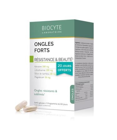 BIOCYTE Strong Nails Pack - Food Supplement for Nail Beauty, Strong and Sublimated Nails - Keratin, Lithothamnium,