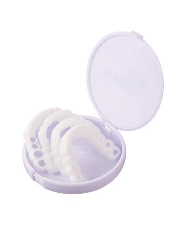 Xiaocui 2 pieces veneers teeth dentures instant veneers bite fake teeth upper and lower veneers bite teeth comfort prostheses teeth smile teeth