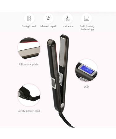 Upgrade Infrared Hair Straightener | Professional Cold Flat Iron for Damaged Hair Care & Treatment | LCD Display 360 Swivel Cord Auto Off Dual Voltage - Black - Buy Online on GoSupps.com