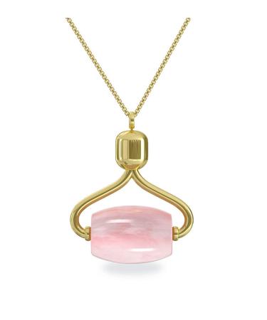 Alana Mitchell Rose Quartz Face Roller Necklace   Facial Massager for Face  Neck & Eyes   Bring Anywhere Face Roller Skin Care Tools   Natural Rose Quartz Massage Roller   Self Care Facial Roller