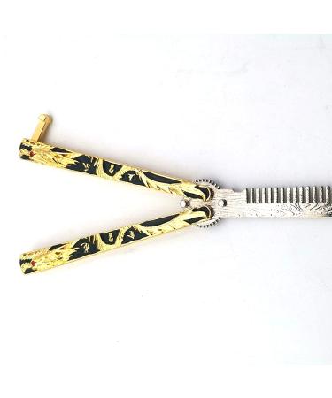 WANLIAN Dragon Butterfly Comb Trainer - Stainless Steel Folding Practice Comb for Hair Styling & Outdoor Use (Black Gold Dragon) - Buy Online on GoSupps.com