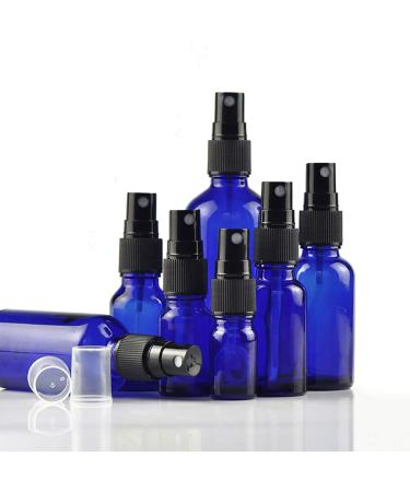 Sunnykud 5 piece of glass spray bottles with fine fog spray spray bottle Small glass bottle including spray head 5/10/20/20/50/100 ml pharmacist spray bottles (Black and white random) 50 ml (5 bottles)