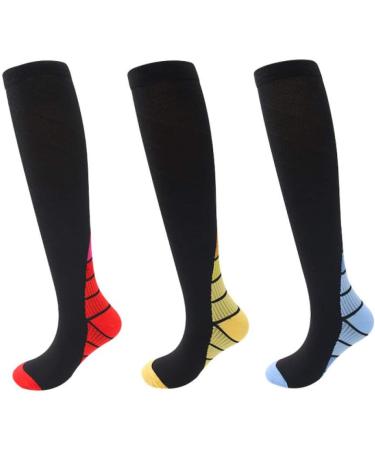 Buy W/H Compression Stockings for Women - 10 Pairs Long Pipe Non-Slip Design for Sports | Best Pressure Reduction Mixed Colors Size L - Buy Online on GoSupps.com