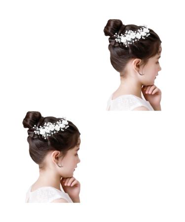 FRCOLOR Pearl Hair Accessories teasing bridal headpiece flower girl clip Bridal Bridal Side Combs Bridal Hairpin Bridal Headdress Pearl Wedding headgear Women Hair Accessories