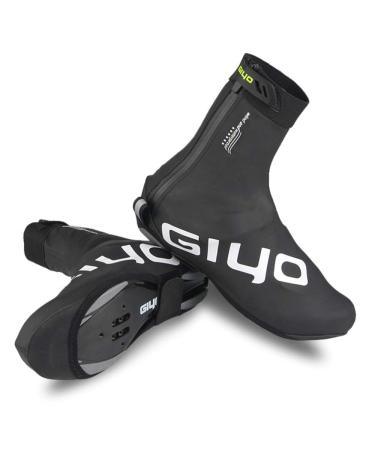 LIXADA winter over shoes with lock waterproof windproof shoes protector Warm thermofleece shoecover for men and women cycling MTB racing bike M-3XL 3x large black