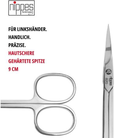 nippes Solingen Cuticle Scissors with Curved Tip for Left-Handed Users Nickel-Plated 9 cm with Clasp Straw and Hardened Tip Pedicure and Manicure for Removing Unnecessary Cuticles - Buy Online on GoSupps.com
