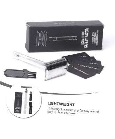 Buy Mikinona Manual Safety Razor Set - Premium Razor Brush & Mustache Trimmer for Men | High-Quality Silver Facial Hair Grooming Kit - International Shipping Available - Buy Online on GoSupps.com