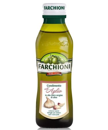 Farchioni - Garlic Olive Oil (250 ml) - Extra Virgin Olive Oil - Garlic Essence - Glass Bottle (250 ml)