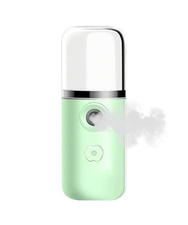 Face Steamer - Nano Facial Mister Hydrating Handy Handheld Eyelash Aftercare Tool - Rechargeable Face Steamer for Lash Salon Make-Up & Skincare Treatments Green