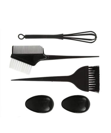 Lurrose Hair Dye Kit - 5-Piece Tinting Tools Set with Bowl Brush and Earmuffs for Home & Salon Use - Black Hair Dyeing Accessories - Buy Online on GoSupps.com