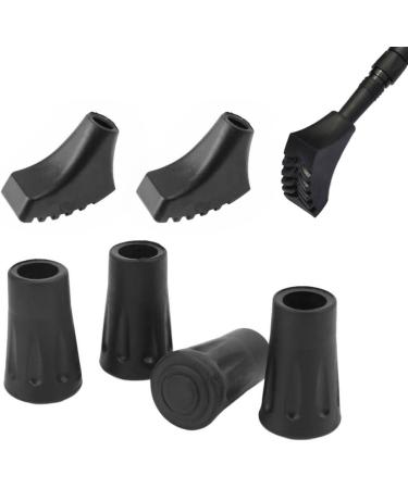 Rubber Ferrule Walking Stick Rubber Tips Ferrule Protectors Replacement Cane Tips for Hiking Trekking Poles 6PCS - Buy Online on GoSupps.com