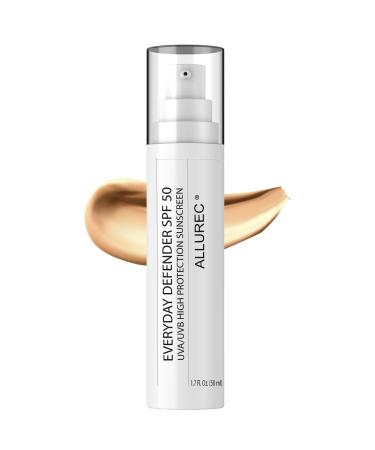 Tinted Mineral Sunscreen for Face SPF 50 PA++++ Broad-Spectrum UVA/UVB High Protection Facial Lotion Moisturizer with Titanium Dioxide & Zinc Oxide. Blur Pores Wrinkles Spots Instantly.