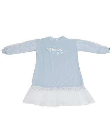 Shanrya girls' dress safe skin -friendly everyday clothing letter printing exquisites beautiful children's dress for parties for home trips for school activities (light blue 120cm)