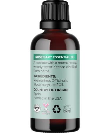 Pure Rosemary Essential Oil for Aromatherapy - 0.33 Fl Oz - Hair, Skin, Nails - Cleansing & Enhancing Oil for Diffusers - Dry Scalp Treatment and Shine Boost - Buy Online on GoSupps.com