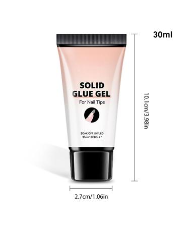 Solid Nail Gel | Solid Nail Glue for Transparent Nail Tips - 30ml Adhesive Strong Hold Residue-Free for Home and Salon Use - Buy Online on GoSupps.com