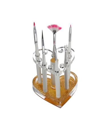 minkissy 1pc Nail Pens Stand Nail Brush Holder Nail Tool Organizer Makeup Brush Rack Nail Pen Organizer Makeup Brush Holder Nail Organizer Holder for Nail Brush Acrylic Paint Pen Holder 8.7x8.5cm Golden