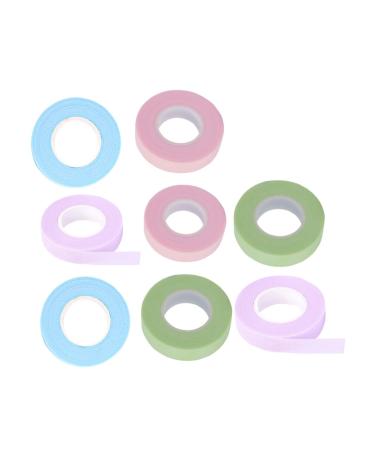 MAGICLULU 8rolls Tape Makeup Tape Eyelash Tape Line Eyelash Grafting Tape Eyelid Tape Eyelash Patches Lashes Tool White Gaffer Tape Fake Eyelashes Cotton Stem Skin Friendly 5.1x5.1cm Assorted Color