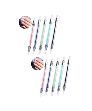 DOITOOL 10 Pcs Gel Nail Kit Dotting Pick up Tool Nail Art Pens Dot Pen Dotting Tool Nail Polish Carving Pen Nail Jewelry Pen Painting Dotting Pen Nail Art Tool With Diamond Equipment