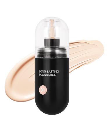 Qkbuza Full Coverage Foundation Soft Mattifying Liquid Foundation 30ml | Anti-Shine Moisturizing Makeup Base For Skin Types