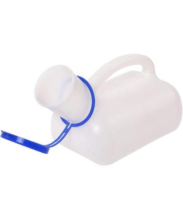 Urinals for Men- White Plastic Material Easy-Grip Handle -1000ML -with Lid Portable Urinal for Vehicular Men Incontinence Elderly Child Anyone Who's Bedridden Happy - Buy Online on GoSupps.com