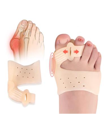 Bunion Corrector  Soft Elastic Silicone Toe Separators Sleeves  Orthopedic Big Toe Straightener with 2 Loops  Correction Tool  Relief Pain for Hallux Valgus Overlapping Toes  Bunions Calluses  1 Pair