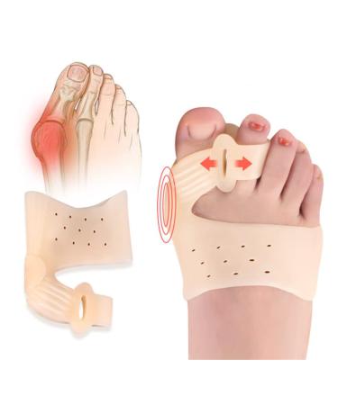 Bunion Corrector  Soft Elastic Silicone Toe Separators Sleeves  Orthopedic Big Toe Straightener with 2 Loops  Correction Tool  Relief Pain for Hallux Valgus Overlapping Toes  Bunions Calluses  1 Pair