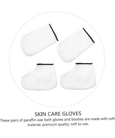 FRCOLOR Paraffin Wax Foot Bags 2 Pairs Hand and Foot mask Women Accessory Remover SPA Boots Hand moisturizer Gloves Thermal Mitten Bath Bag White Skin Care Polyester Wax Hand Gloves - Buy Online on GoSupps.com