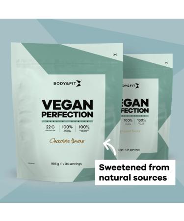 Body&Fit Vegan Perfection Plant-Based Protein Peas and Rice Low Sugars 2.27 kg (78 doses) Chocolate Flavor - Buy Online on GoSupps.com