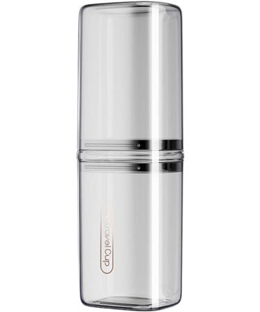 Travel Toothbrush Mug Case | Portable Toothbrush & Toothpaste Storage Box - Transparent Gray for Camping & Business Trips - Buy Online on GoSupps.com
