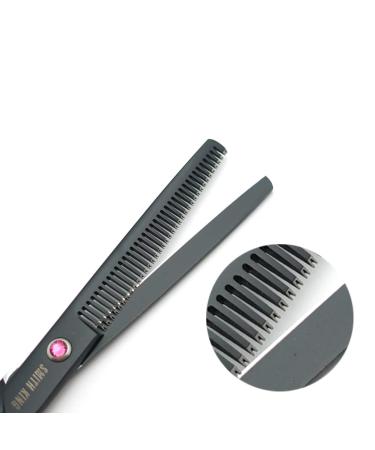 Professional 7.0 Inch Hair Cutting Thinning Scissors Set with Razor - Black - Buy Online on GoSupps.com