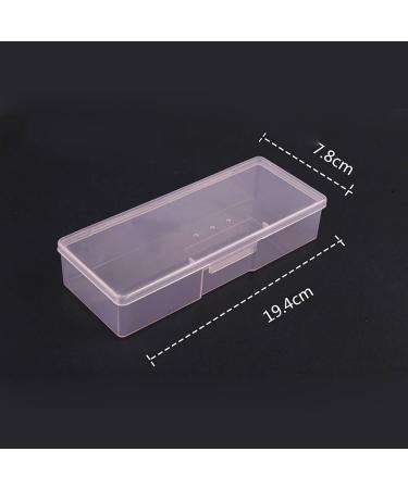 TREGOO Tool Boxes Nail Art Rectangular Plastic Transparent Storage Box Nail Rhinestone Brush Pen Buffer Grinding File Container Box - Buy Online on GoSupps.com