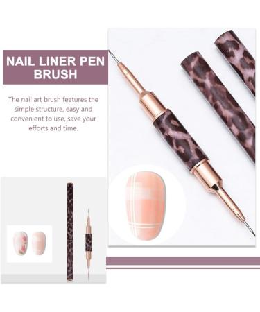 minkissy Nail Polish Acrylic Nail Art Brush Nail Art Liner Pen Double-end Nail Liner Pen Nail Drawing Liner Brush Nail Liner Pen for Drawing Nail Art Pen Leopard Print Metal Line Pen - Buy Online on GoSupps.com